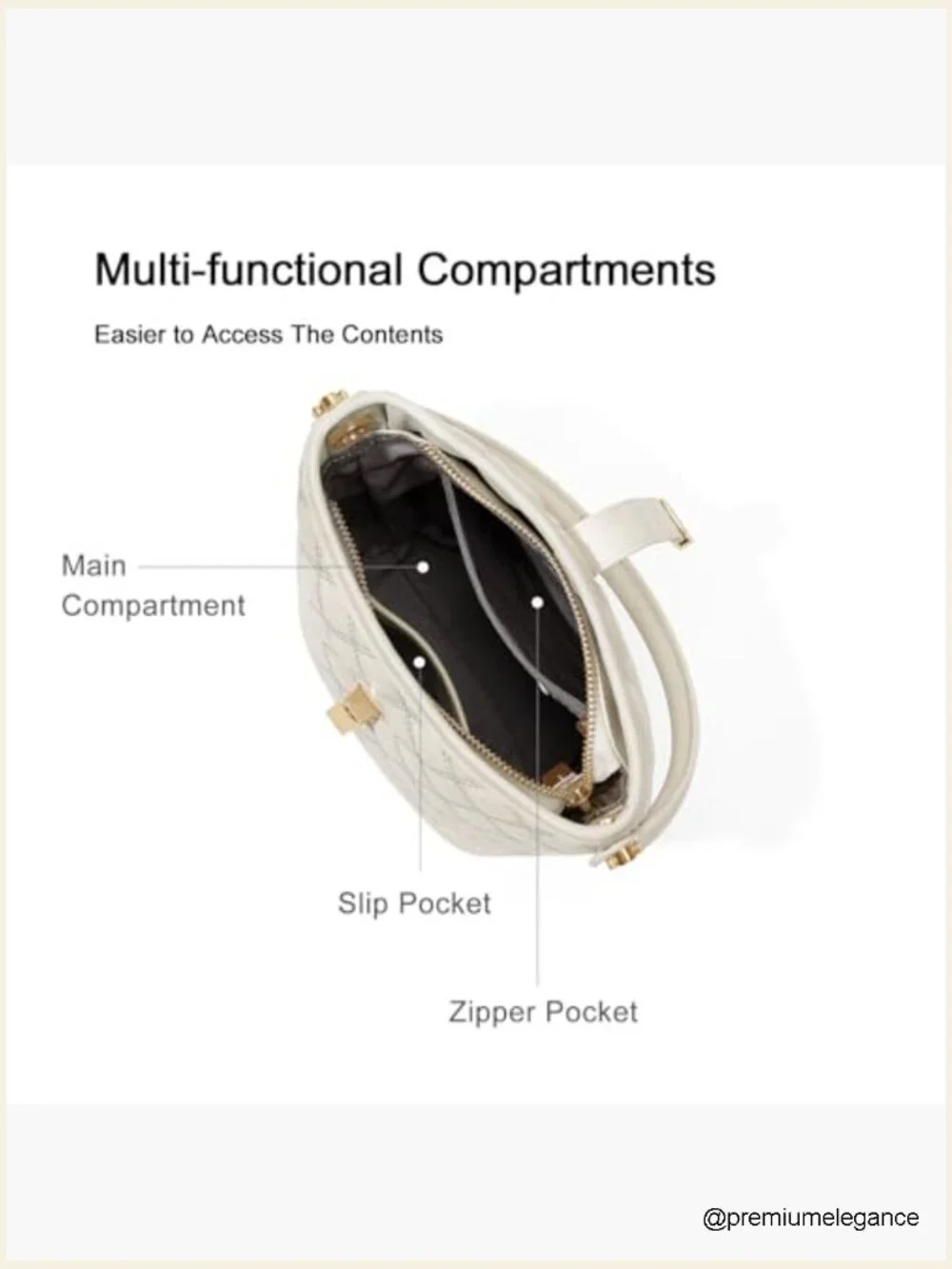 Faux Leather Bucket Crossbody Bag with Gold Hardware